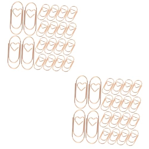 Lurrose 2 Sätze Niedliche Mini-liebes-büroklammern Herz Büroartikel Büromaterial Bürozubehör Bürogadges Büroklammern Für Dokumente Büroklammern Für Akte Metall Rose Gold 200 Stück * 2 von Lurrose