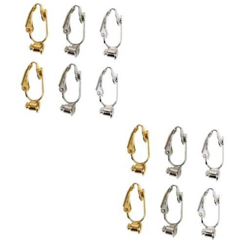 Lurrose 2 Sätze Ohrring-konverter Ohrclips Ohrring Anhänger Schnappen Clip- Rücken Gold Teile Zur Herstellung Von Ohrringen Durchbohrt, Um Ohrringkonverter Zu Befestigen Kupfer 6 Stück * 2 von Lurrose