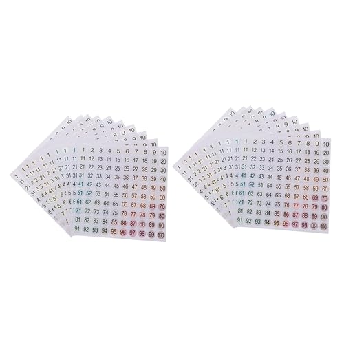 Lurrose 2 Sätze Runde Zahlenaufkleber Aufkleber Nach Zahlen Etiketten Für Drucker Vinyl Aufkleber Zahlen Etiketten Zahlenaufkleber Kleine Buchstaben Aufkleber 10 Blätter * 2 von Lurrose