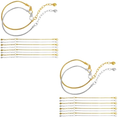 Lurrose 2 Sätze Schlangenkettenarmband Kupfer Diy Charm Armbänder Für Schmuckherstellung Goldene Und Silberne Ketten Für Kreative Designs Und 10 Stück * 2 von Lurrose