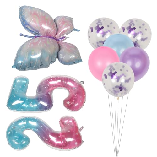 Lurrose 2 Sätze Schmetterlingsballon -set Ballondekorationen Alles Zum Geburtstag Luftballons Geburtstagsballon Luftballons Für Bausätze Aluminiumfolie von Lurrose