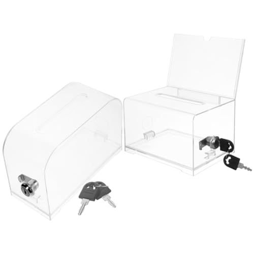 Lurrose 2 Sätze Transparente Acryl Spendenbox und Visitenkartenhalter für Veranstaltungen und Fundraising Leicht Stabil Einfach zu Wechseln Vielseitig Einsetzbar von Lurrose