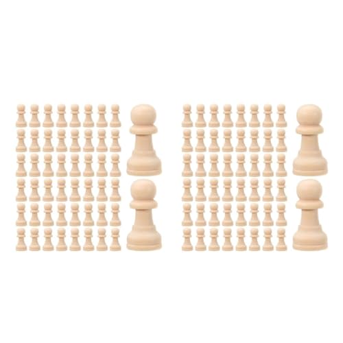 Lurrose 2 Sätze Unbehandelte Schachfiguren Holz Diy Lotus Holz Für Schachliebhaber Und Kreative Bastelprojekte 50 Stück * 2 von Lurrose