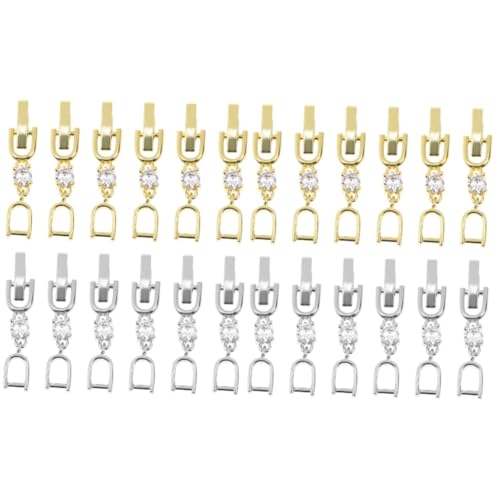 Lurrose 2 Sätze Verlängerungsketten Zubehör Für Schmuck Armbandverbindung Verstellbare Schmuckverschlüsse Für Und Armbänder Weiße Goldene Elemente 12 Stücke * 2 von Lurrose