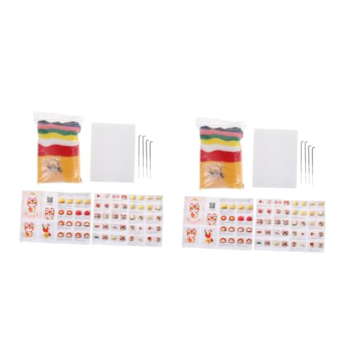 Lurrose 2 Sätze Wool Felt Tiger Bastelset Diy Material für Filzkunst Werkzeug und Zubehör für Kreative Projekte mit Kindern Entspannung von Lurrose