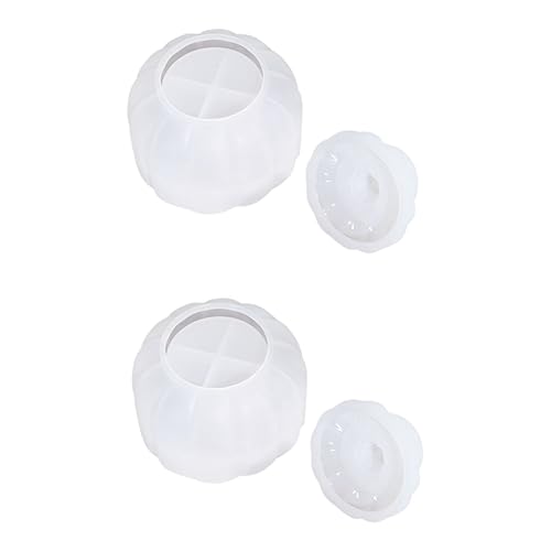 Lurrose 2 Sets DIY Klebeform Kürbis Aufbewahrungsbox Silikonform Kreative Aufbewahrungsbox Halloween Kürbis Bonbonglasform Kürbis Aufbewahrungsform Halloween Bonbonschalenformen von Lurrose