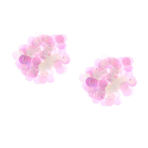 Lurrose 2 Stück 1 Plastik Pailletten bastelzeug handwerkskunst bastel materialien Handwerksmaterial dekorative runde Pailletten Kreis dekoration lose Pailletten Dekorative Pailletten Harz von Lurrose