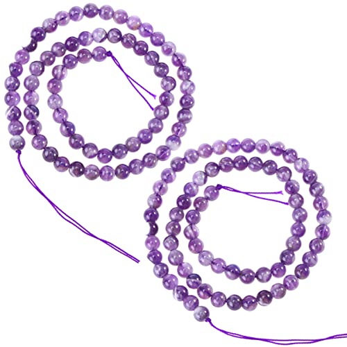 Lurrose 2 Stück Amethyst Perlen Natürliche Lose Schmuckperlen für Diy Schmuckherstellung Lila für Armbänder und Ohrringe von Lurrose