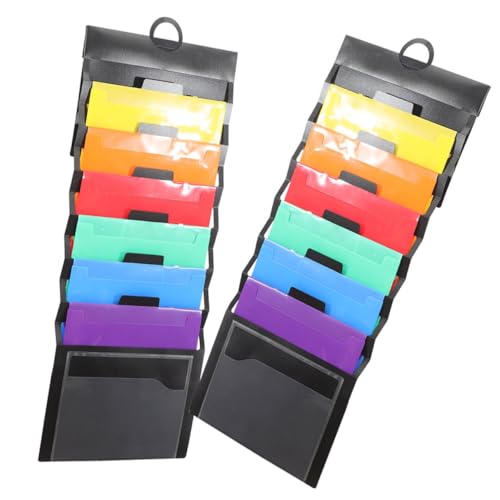 Lurrose 2 Stück Aufbewahrungstasche stationärer Organizer Ordnerhalter für Schreibtisch aufbewahrungssack storage pockets Ordner zum Aufhängen an der Wand Aktentasche für die Wand pp Black von Lurrose
