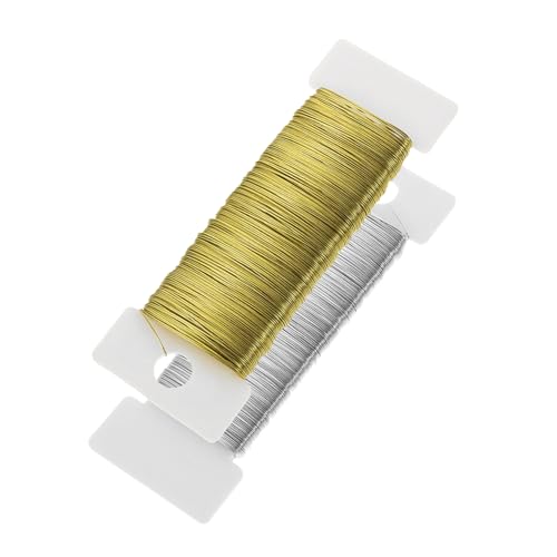 Lurrose 2 Stück Blumen Drahtset Gold und Silber Flexible Draht für Diy Blumenarrangements Geschenkverpackung und Weihnachtsdekoration für Kreative Bastelprojekte von Lurrose