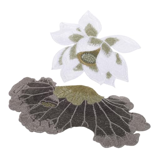Lurrose 2 Stück Bügelbilder Blumenapplikationen Bestickte Aufnäher für Kleidung Jacken DIY Dekoration Hochwertiger Stoffpatches von Lurrose