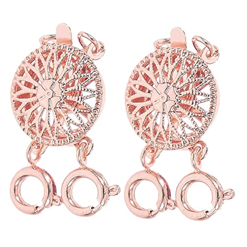 Lurrose 2 Stück Halskettenverschluss Schmuckverbindungselement Kettenseparator für Mehrlagige für DIY Schmuckherstellung Roségold Installieren Entfernen von Lurrose
