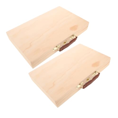 Lurrose 2 Stück Holz Aufbewahrungsbox für Ölgemälde Tragbarer Künstler Werkzeug Organizer mit Fächern Leichter Handlicher Malerkasten für Atelier und Outdoor Lurrose 2 Stück Holz Aufbewahrungsbox für Ölgemälde Tragbarer Künstler Werkzeug Organizer mit Fächern Leichter Handlicher Malerkasten für Atelier und Outdoor von Lurrose