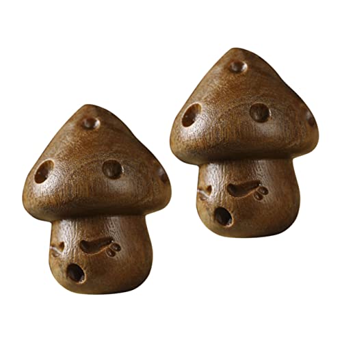 Lurrose 2 Stück Holzpilz Anhänger DIY Bastelornament Schlüsselanhänger Weihnachtsdeko Osterdeko Handgefertigt Langlebig Vielseitig als Charm und Dekoration Geeignet von Lurrose