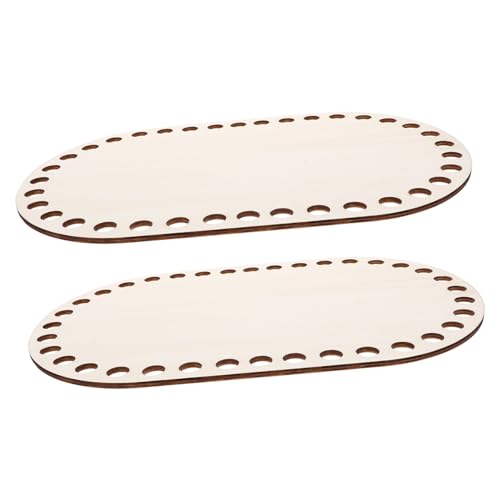 Lurrose 2 Stück Holzsockel selber häkeln Holzrahmen für DIY Körbe DIY Basis für Stricktaschen gewobener Korb Futterkorb mit geldbörse Brieftasche Korb unten Tasche Strickbasis aus Holz von Lurrose
