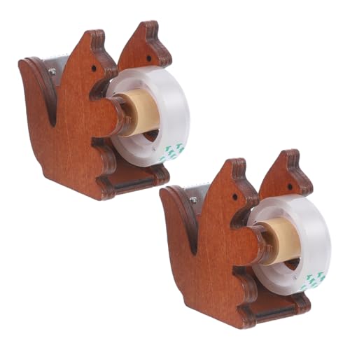 Lurrose 2 Stück Klebeband Abroller Eichhörnchen Design Praktischer Tape Dispenser für Schreibtisch für Büro Schule und Bastelprojekte von Lurrose