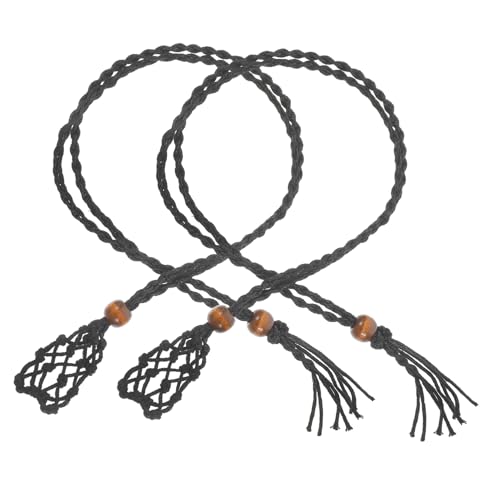 Lurrose 2 Stück Kristall Halskette Halskettenschnüre Leerer Steinhalter Halsketten Mit Kristallhalter Leerer Halskettenhalter Schmuckschnur Selber Machen Schmuckzubehör Baumwollfaden Black von Lurrose