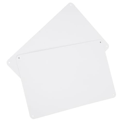 Lurrose 2 Stück Leere Metalltafel für Sublimation Blanko Schild aus Stahlblech mit Vorgebohrten Löchern für DIY Projekte und Werbeschilder im und Außenbereich von Lurrose
