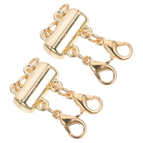 Lurrose 2 Stück Magnetverschluss für Halskette Diy Magnet Kettenverbinder für Mehrlagige und Armbänder Langlebig und Praktisch Goldfarbene Ausführung Lurrose 2 Stück Magnetverschluss für Halskette Diy Magnet Kettenverbinder für Mehrlagige und Armbänder Langlebig und Praktisch Goldfarbene Ausführung von Lurrose