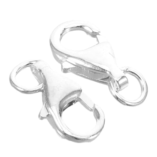 Lurrose 2 Stück Metall Lobster Verschlüsse mit Jump Rings Langlebige Schmuckverbinder für Halsketten und Armbänder Nahtlos Kompatibel Elegant Gestaltete Diy Schmuckzubehör für Alltag und von Lurrose