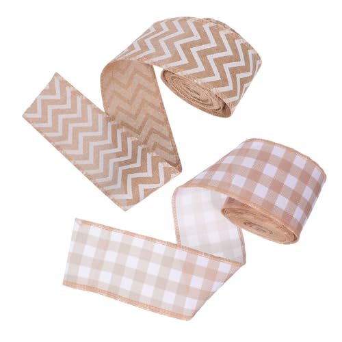 Lurrose 2 Stück Natürliche Juteband Rollen Breit Kariertes Dekoband Rustikal für Weihnachtskranz Diy Basteln Geschenkverpackung Bauernhausstil Festliche Schleifen Lurrose 2 Stück Natürliche Juteband Rollen Breit Kariertes Dekoband Rustikal für Weihnachtskranz Diy Basteln Geschenkverpackung Bauernhausstil Festliche Schleifen von Lurrose