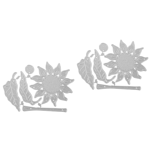 Lurrose 2 Stück Prägefolder für die Kartenherstellung Scrapbooking Schneidemuster gestanzt Sonnenblumen-Vorlage Blumenvorlage Formen Stanzformen aus Metall Stanzformen für Papierhandwerk von Lurrose
