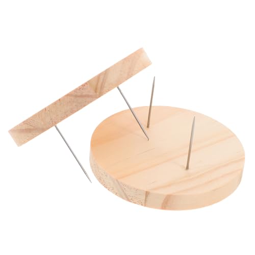 Lurrose 2 Stück Puppenständer Zubehör für Actionfiguren Aktionsfigurhalter Stofftierständer Sockelhalter aus Holz Modellständerbasis Häkelpuppenhalter Edelstahl Beige von Lurrose
