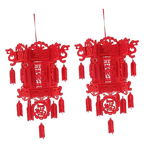 Lurrose 2 Stück Rote Laternen Traditionelle Neujahrsdekoration Hängende Fu Laterne für Frühlingsfest für und Außendekoration Schaffen Sie eine Festliche von Lurrose