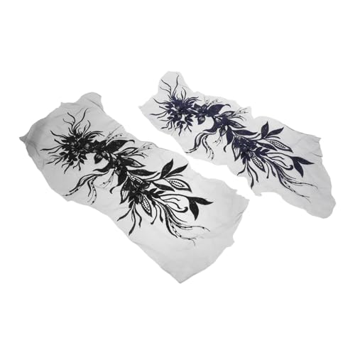 Lurrose 2 Stück Spitzenabziehbilder Stickereien Spitzen Applikationen Blumenspitzen -Applikationen bestickte Blumenspitze Stickerei-Spitzenflecken Stickerei Applikation Gittergewebe von Lurrose