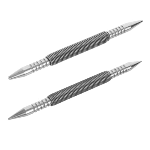 Lurrose 2 Stück Teiliges Dualkopf Feder nagelsetzerset und Carbonstahl Zentrierer Schlagwerkzeug für Präzises Metall Holzlochen Langlebig Kompakt Federbelastet Einfach Anzuwenden von Lurrose