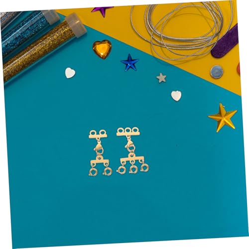 Lurrose 2 Stück Teiliges Mehrsträngige Schmuckverschlüsse Goldfarbene DIY Halsketten und Armbandverbinder für Vielseitige Stabile Schmuckkreationen von Lurrose