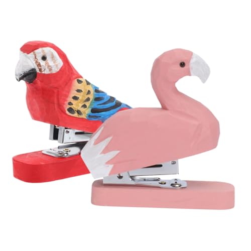 Lurrose 2 Stück Tierhefter deko Schreibwaren Schulbriefpapier Hefter aus Holz Cartoon-Briefpapier handgemachter Hefter Holzbindemaschine Home Office Supplies Cartoon-Bürobedarf hölzern von Lurrose