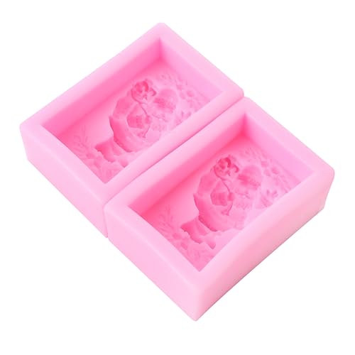 Lurrose 2 Stück Weihnachtsmann Silikonform Weihnachtskuchen Weihnachtsdekoration Weihnachten weihnachtsmotiv christmas decorations DIY-Bastelform Weihnachtsmann Schimmel Kieselgel Rosa von Lurrose