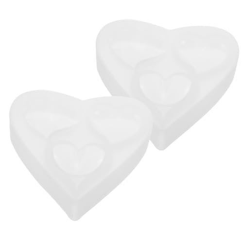 Lurrose 2 Stück Wiederverwendbare Epoxidharz Molds für DIY Herzförmige Silikonformen für Kerzen und Seifen für Valentinstag und Muttertag von Lurrose