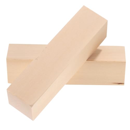 Lurrose 2-teiliges Set Mit Unfertigen Holzschnitzblöcken, Unfertiger Bass, Holzschnitzerei, Weichholzblock-set Für Kinder Und Erwachsene, Holzschnitz-anfänger von Lurrose