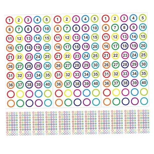 Lurrose 20 Blatt Klebezahlen Aufkleber Farbige Nummern Etiketten für Organisation Diy Projekte Selbstklebende Vinyl Sticker für Büro Zuhause und Handwerk von Lurrose