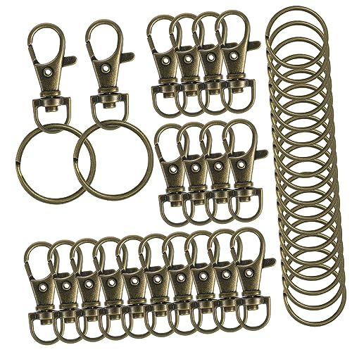 Lurrose 20 Sätze Teiliges Schlüsselringe mit Drehbarem Karabiner aus Robuste Schlüsselclips mit Sicherem Verschluss für Schlüssel DIY Schmuck Taschen und Bastelprojekte von Lurrose
