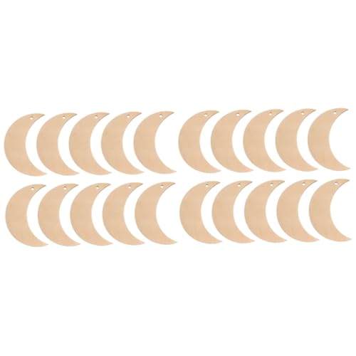 Lurrose 20 Stk Mondchips Mondverzierung Aus Holz Unfertiger Holzmond Holzschilder Basteln Monddekor Aus Holz Mond Holzscheiben Mond- Diy Zu Hause Mondholzscheiben Malen Leer von Lurrose