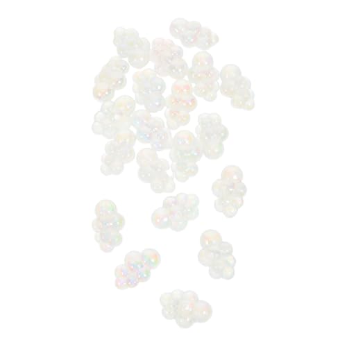 Lurrose 20 Stück Cloud -Zubehör Spacer -Perlen für Schmuck Wolkenperlen aus Acryl Harzwolkenperle Acrylhandwerkskügelchen Wolke lose Abstandshalterperle Mini -Harzwolken Weiß von Lurrose