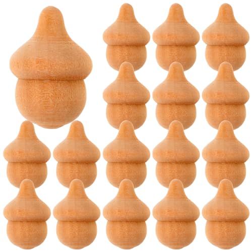 Lurrose 20 Stück Holzeicheln: Unlackierte Holzeicheln – Bemalen, Basteln für Weihnachten, Heimdekoration, Ornament von Lurrose