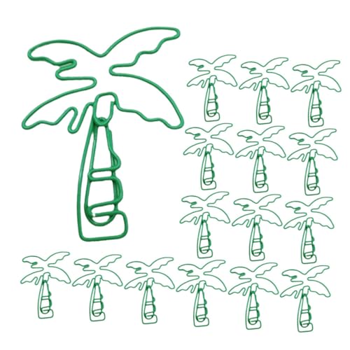 Lurrose 20 Stück Kokosnusspapierclip Süße Büroklammer Süße Baumformpapierklammern Für Planer Schreibwarenclips Planer Clips Für Schulmaterialien Neuartige Büroklammern Green Metall von Lurrose