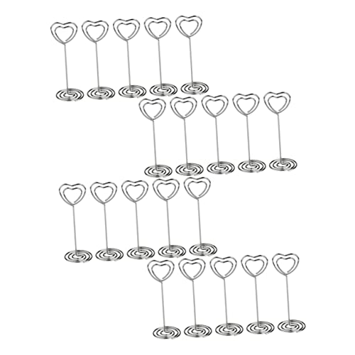 Lurrose 20 Stück Kreative Kartenhalter Dekorative Fotoclips für Partys Hochzeiten und Stabil und Tragbar für Notizen und Fotos Silber von Lurrose