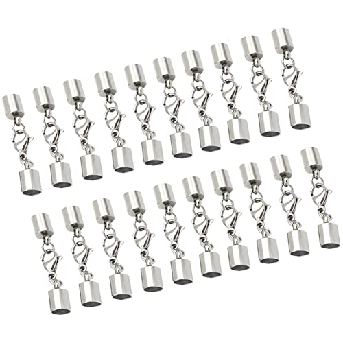 Lurrose 20 Stück Lederband Verschluss Multifunktionale Schmuckbefestigung Einfache Hummerklemme für Armband und Halskette mit Loch Silber Lurrose 20 Stück Lederband Verschluss Multifunktionale Schmuckbefestigung Einfache Hummerklemme für Armband und Halskette mit Loch Silber von Lurrose