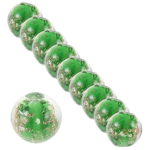 Lurrose 20 Stück Leuchtende Glasperlen Grün Runde Diy Schmuckperlen für Armbänder und Halsketten Stabile Bruchfeste Kristallperlen zum Auffädeln Leicht und Langlebig von Lurrose