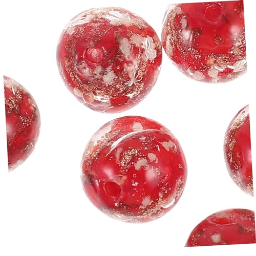 Lurrose 20 Stück Leuchtende Glasperlen Rund Diy Schmuckperlen für Armbänder Basteln Robuste Langlebige Glasartige Nachtleuchtende Perlen in Rot für Kreative Handarbeiten von Lurrose