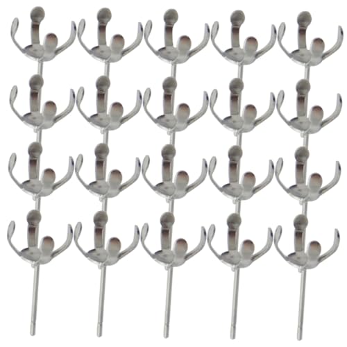 Lurrose 20 Stück Ohrstecker Krallen für Selbstgemacht Perlenschmuck Herstellung Langlebig Leicht Sicher für Ohren Zubehör zur Schmuckherstellung von Lurrose