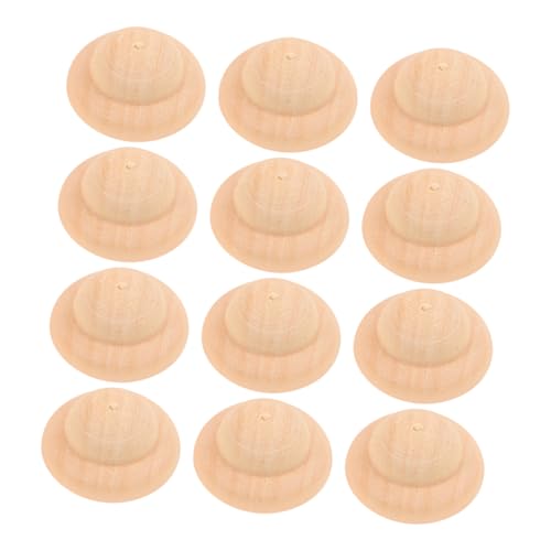 Lurrose 20 Stück Puppenhut Unvollendeter Peg Puppenhut Unbemalter Holz Peg Hut Malerei Puppenhut Graffiti Peg Puppenhut Unvollendete Kappe Unvollendeter Holz Puppenhut Mini von Lurrose