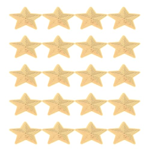 Lurrose 20 Stück Sterne zum Aufbügeln: DIY-Pailletten-Aufnäher zum Aufbügeln – Glitzernde fünfzackige Stern-Applikation für Kleidung, Hüte, Rucksäcke – Dekoratives Nähzubehör von Lurrose