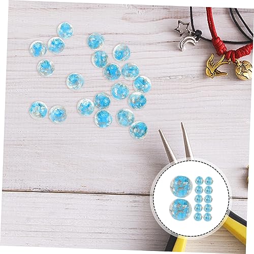 Lurrose 20 Stück Teiliges Diy Glasperlen Leuchtende Runde Kristallperlen für Schmuckherstellung Armbänder Halsketten Schlüsselanhänger Basteln in See Blau von Lurrose