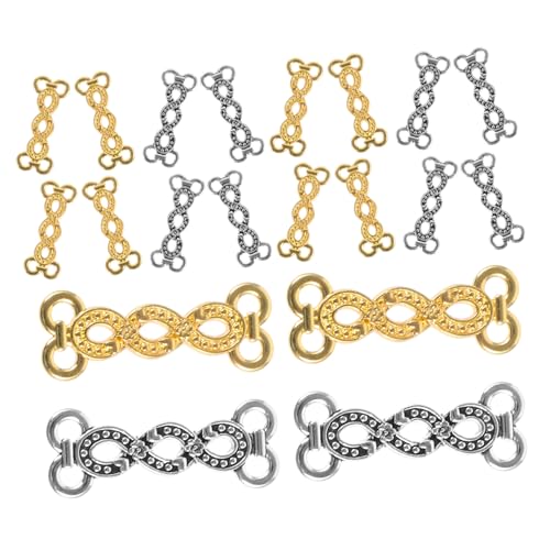 Lurrose 20 Stück Teiliges Diy Schmuck mit Robusten Rostfreien Blumen Connector Links Antik Silber und Gold Vielseitige Förmige Armbandverlängerer und Spacer für Schmuckherstellung von Lurrose